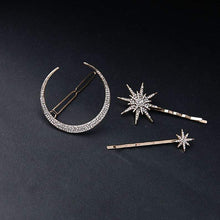 Load image into Gallery viewer, Star & Moon Barrettes (3-Piece Set) - Étoiles Jewelry