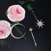 Load image into Gallery viewer, Star & Moon Barrettes (3-Piece Set) - Étoiles Jewelry