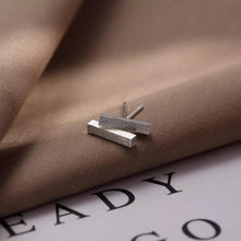 Load image into Gallery viewer, Sterling Silver Geometric Bar Earrings - Étoiles Jewelry