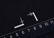 Load image into Gallery viewer, Sterling Silver Geometric Bar Earrings - Étoiles Jewelry
