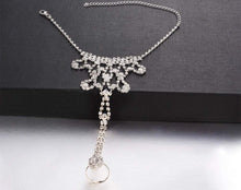 Load image into Gallery viewer, Silver Crystal Adjustable Anklet - Étoiles Jewelry
