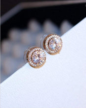 Load image into Gallery viewer, Simplicity Halo Crystal Earrings - Étoiles Jewelry