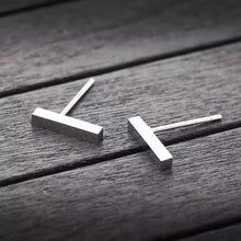 Load image into Gallery viewer, Sterling Silver Geometric Bar Earrings - Étoiles Jewelry