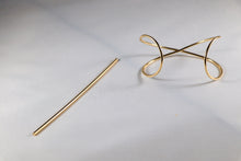 Load image into Gallery viewer, Gold X-Shaped Bun Holder/Hair Cuff - Étoiles Jewelry
