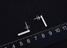 Load image into Gallery viewer, Sterling Silver Geometric Bar Earrings - Étoiles Jewelry