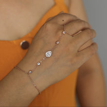 Load image into Gallery viewer, Rose Gold Sterling Silver Crystal Hand Chain/Bracelet - Étoiles Jewelry