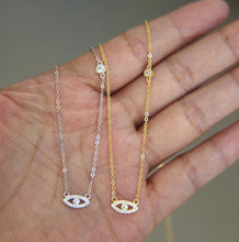 Load image into Gallery viewer, Swarovski Crystal 'Mini-Eye' Sterling Silver Choker - Étoiles Jewelry