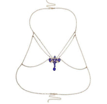 Load image into Gallery viewer, Crystal Cobalt Body Chain/Bralette - Étoiles Jewelry