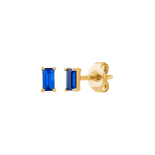 Load image into Gallery viewer, Blue Spinel Mini-Baguette Earrings - Étoiles Jewelry