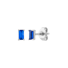 Load image into Gallery viewer, Blue Spinel Mini-Baguette Earrings - Étoiles Jewelry