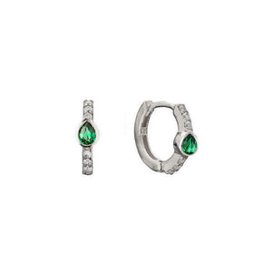 Emerald Teardrop Hoop Earrings - Étoiles Jewelry