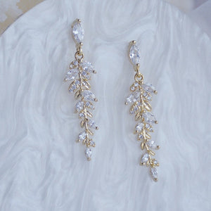 Ivy Drop Crystal Earrings - Étoiles Jewelry
