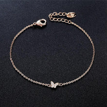 Load image into Gallery viewer, Dainty Butterfly Rose Gold Crystal Bracelet - Étoiles Jewelry

