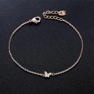 Dainty Butterfly Rose Gold Crystal Bracelet - Étoiles Jewelry