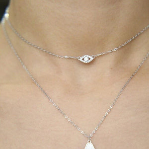 Swarovski Crystal 'Mini-Eye' Sterling Silver Choker - Étoiles Jewelry