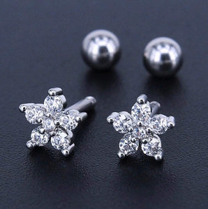 Plum Flower Sterling Silver Earrings - Étoiles Jewelry