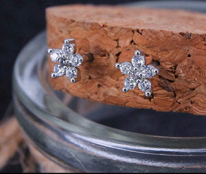 Plum Flower Sterling Silver Earrings - Étoiles Jewelry