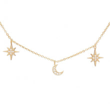 Load image into Gallery viewer, Midnight Charm Sterling Silver Necklace - Étoiles Jewelry
