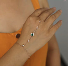 Load image into Gallery viewer, Rose Gold Sterling Silver Crystal Hand Chain/Bracelet - Étoiles Jewelry
