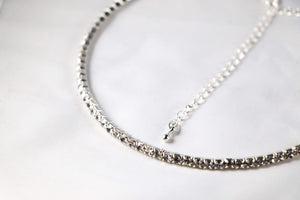 Single-Strand Silver Crystal Choker - Étoiles Jewelry
