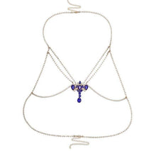 Load image into Gallery viewer, Crystal Cobalt Body Chain/Bralette - Étoiles Jewelry
