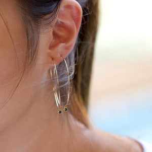Onyx Big Hoop Earrings - Étoiles Jewelry