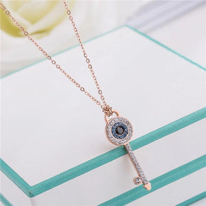 Swarovski Crystal Key Necklace - Étoiles Jewelry