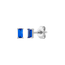Load image into Gallery viewer, Blue Spinel Mini-Baguette Earrings - Étoiles Jewelry
